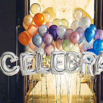 16 инча, Цвят: Златист, Сребрист Балон Писмо Надуваеми Балони Хелий Алуминий Балон Фолио Името На рождения Ден на Индивидуални Играчки Globos Декор
