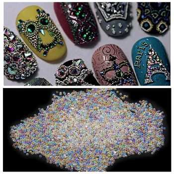 3D Микро-Кристални Стъклени Перли За Декорация на Нокти 8 г Малки Икряные Стъклени Перли, С Кристали За Декорация на Нокти
