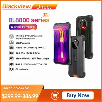 Blackview BL8800 Pro Термични камера, BL8800 за Нощно Виждане 5G Здрав Телефон 8 GB 128 GB 8380 ма Глобалната Версия на Мобилния телефон