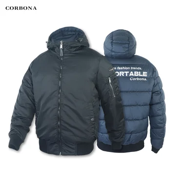 2022 CORBONA Нови мъжки якета на Градинска облекло Бизнес палто от двете страни и дебели зимни всекидневни паркове От свободно Памук -20 ℃