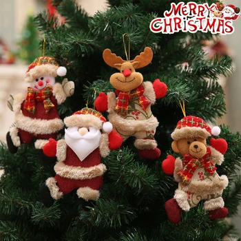 Щастлива Нова Година Коледна Украса САМ Дядо Коледа, Снежен човек Лосове Висящи Висулки Кукла Спад Коледни Декорации за Вкъщи