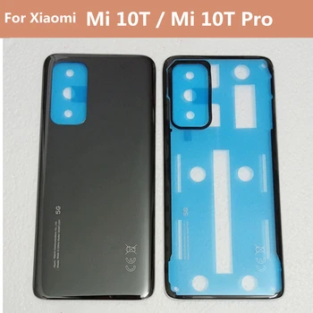 Mi 10T 5G Капак на Отделението за батерията За Xiaomi Mi 10T/Mi 10T Pro 5G делото Стъклен Заден Корпус с Лепило стикер
