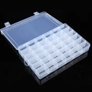 36 Мрежи Прозрачна Пластмасова Кутия Кутия За Съхранение На Бижута Кристални Мъниста Органайзер Грим Органайзер Ковчег За Бижута Контейнер За Таблетки