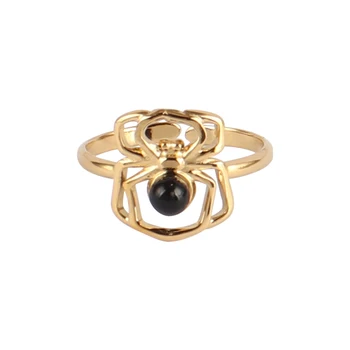 пръстени за жени, пръстен с паяк, дамски пръстени от неръждаема стомана, пръстен с отворена верига на пръст, геометрия златен цвят, Дамски пръстени, бижута Подарък