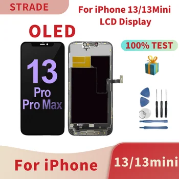 100% Тест на Новия OLED iPhone 13 13Mini 13Pro LCD-екран С 3D Сензорен Цифрователем в Събирането на 13 Pro Max Взаимозаменяеми Дисплей