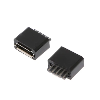 10 Бр САМ Micro USB 5-Пинов Конектор За Контакти Комплект Щепсел Щекер Спойка Заваряване Корпус