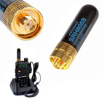 Двухдиапазонная Антена с висок коефициент на усилване на UHF + УКВ SRH805S SMA Антена за TK3107 2107 За Baofeng UV-5R 888S UV-82 Преносима радиостанция Радио