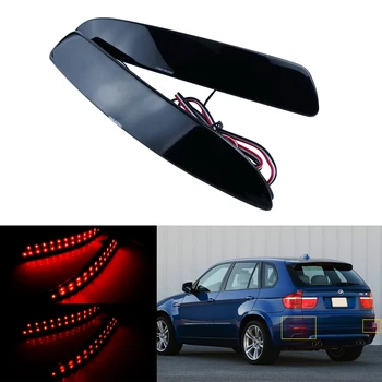 ANGRONG 2X Черен Опушен Обектив LED Рефлектор Задна Броня, Стоп-Сигнал на Червен За BMW E70 X5 06-13