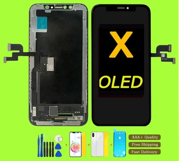 OLED Pantalla За iPhone X LCD XR 11 Екран OLED LCD Сензорен дисплей Дигитайзер възли За iPhone X XS Max Подмяна на LCD дисплея