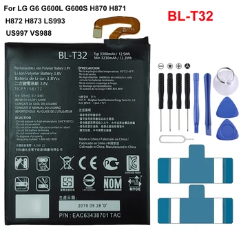 BL-T32 3300 mah Взаимозаменяеми Батерия За LG G6 G600L G600S H870 H871 H872 H873 LS993 US997 VS988 Батерии за мобилни телефони + Инструменти