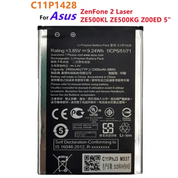 100% Оригинална работа на смени Батерията на Телефона C11P1428 2400 mah За Asus ZenFone 2 Laser ZE500KL ZE500KG Z00ED 5 