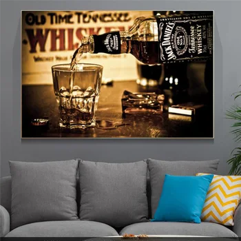 Напитки За уиски Стената Плакати И Щампи Съвременните Художествени Картини Върху Платно Печат Върху Платно, Бар Декоративни Картини За Дома