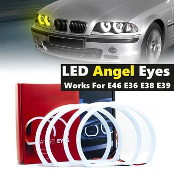 Памук LED Ангелски Очи Halo Комплект Пръстен Светлини Лампи За BMW E46 Coupe E36 E38 E39 Ултра Ярък Ремонт на Дневна Светлина указател на завоя