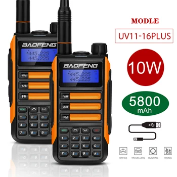 2 бр. Оригинални BaoFeng UV-16 Плюс IP68 10 W Поддръжка на преносими радиостанции Type-C Проблем с зарядното устройство Актуализиране на радио UV5R UV10R