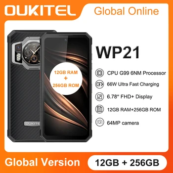 Oukitel WP21 Издръжлив Смартфон за нощно виждане 12 + GB 256 GB 9800 ма Android 12 Мобилен телефон 64 MP Хелио G99 Восьмиядерный Мобилен Телефон