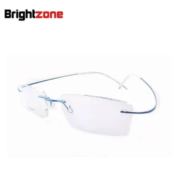 Най-добрите продажба на Леки Гъвкави Очила Без Рамки, Без винт 6g, Очила По Рецепта, Очила С Чиста B-Титанов Оптични Рамки, Очила