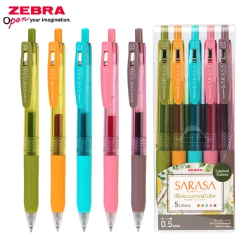 5 Цвята Комплект ЗЕБРА SARASA Гел Писалка Поза Color Limited JJ15 Студентите Използват Цветна Водна Дръжка Тип Преса 0,5 мм Ръчно Рисувани Сметка