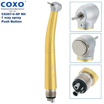 Оригинален продукт COXO Стоматологичен Високоскоростен 4-Луночный Цветен Керамични, Носещи С въздушна Турбина Botton Handpiece