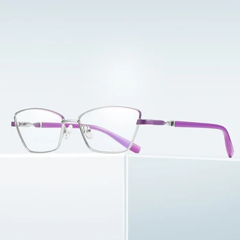 Reven Jate 3012 Анти Син Лъч Светлина Блокиране на Пълен Ръб Сплав на Метални Рамки за Очила за Жени Оптични Очила, Рамки За Очила