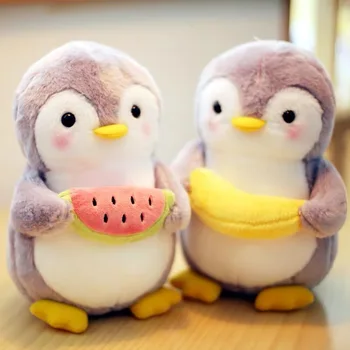 25 см Нов Сладка Двойка Пингвин Кукла Играчка Плюшен Прегръдка Диня Пингвин Сладък Подарък За Ден за Защита на Децата