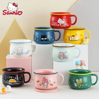 Kawaii Sanrio Hello Kitty Керамична Чаша Сладко Аниме Рисунка Cinnamoroll Мелодия Кафеена Чаша Чаша За Закуска Чаша За Пиене Празничен Подарък