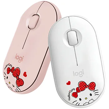 Kawaii Hello Kitty Mute Безжична Мишка За Момчета и Момичета, Скъпа Мультяшная Акумулаторна Настолна Мишка за Лаптоп, Подарък За Рожден Ден