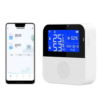 Sasha WIFI Интелигентен Сензор за температура и влажност на въздуха Безжичен Мониторинг на Мобилни Приложения за Електронен Термометър за стая