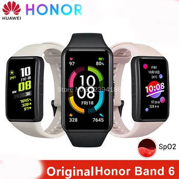 80% Нов Huawei Honor Band 6 Умен Гривна AMOLED За Плуване Водоустойчив Bluetooth Фитнес Сън Монитор на Сърдечната Честота Музикален Гривна