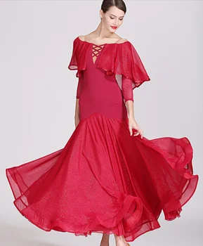 бални рокли за жени стандартно бална рокля бална рокля конкурс черен, червен, винен красный1868