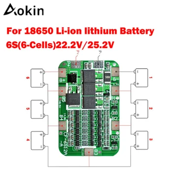 Aokin 1БР 6S 15A 24V Такса Защита на печатната платка Bms За 6 X 18650 Литиево-йонна модул литиево-йонна батерия Diy Комплект Аксесоари за батерии