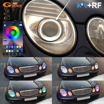 За Mercedes Benz E-Class W211 RF БТ App Дистанционно Управление, Многоцветен Ултра Ярък RGB LED Ангелски Очи Halo Пръстени Дневна Светлина
