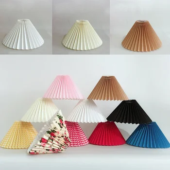 Лампион От Плат В Японски Стил, Плиссированный Лампа За Настолна Лампа, Под Лампа За Спални, Декор E27