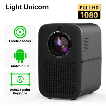 M6A 1080P Led видео проектор Android 9,0 6000 лумена 5G Wifi Проектор С Електрически Фокус За Домашно Кино 4K Смартфон Light Unicorn