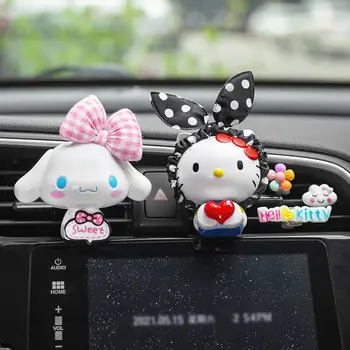 Kawaii Sanrios Автомобили Ароматерапия Hello Kitty Кола Отдушник Украшение Мультяшные Парфюми Дезодорация Kuromi Автомобилни Аксесоари, Играчки За Подарък