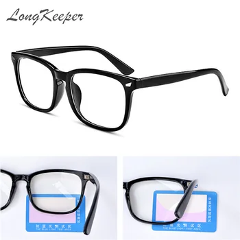 LongKeeper Модни Сини Светлинни Блокер Очила за Жени И Мъже, Квадратни Компютърни Игри Очила, Очила с UV400