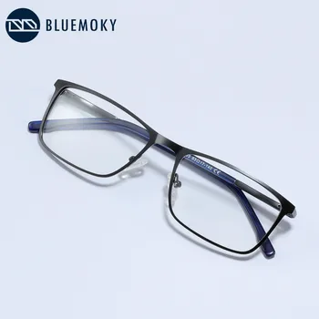 BLUEMOKY Рамки За Оптични Точки От Титанова Сплав, Модерен Мъжки Квадратни ултра-леки Очила За Късогледство, Мъжки слънчеви Очила В Бизнес Стил