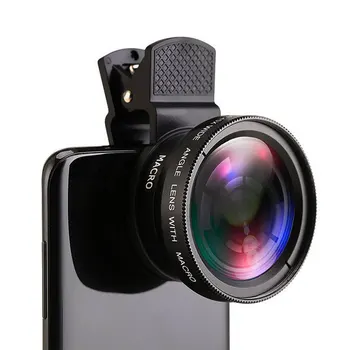 Комплект Лещи за телефон 0.45 x Супер Широкоъгълен и 12.5 x Супер макро обектив, HD Камера Lentes за Всички Мобилни Телефони iPhone