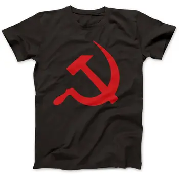 СССР Сърп и Чук Съветския Тениска CCCP Русия Ленин Лятна Памучен Мъжка Тениска с Кръгло деколте и Къс Ръкав Нов Размер S-3XL