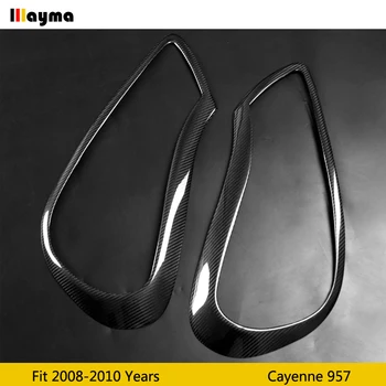 За Porsche Cayenne 957 2008-2010 Въглеродни влакна фарове декоративни седалките век стайлинг автомобили предната лампа за вежди 2 бр. стикери