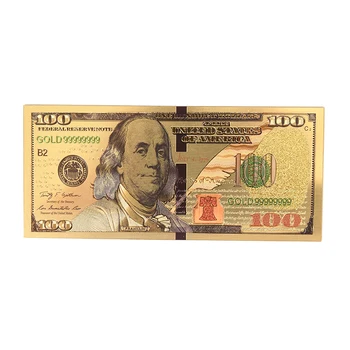 САЩ Позлатени Банкноти / Зимбабве Банкноти От Златно фолио, Хартиени Пари, Подаръци, Занаяти Събиране на Без Багаж
