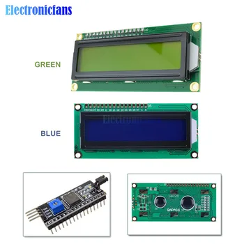 LCD1602 PCF8574T PCF8574 IIC/I2C/Интерфейс 16x2 Знаков LCD дисплей Модул на Дисплея 1602 5 В Син/Жълт Зелен Екран, За Arduino направи си САМ