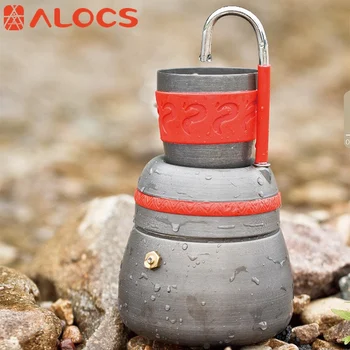 ALOCS portabel открит къмпинг туризъм нов кана за кафе и кафе печка пътен набор от Джезве за кафе чаши комплект